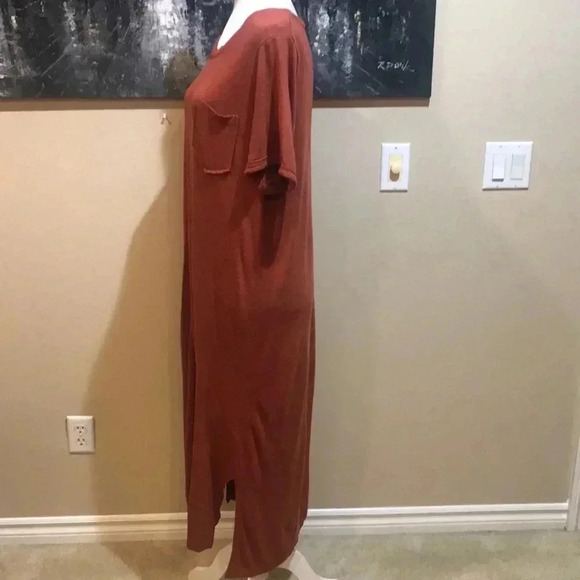 Jessica Simpson Midi Women Crew Neck Short Sleeve T Shirt Slit Dress-XL - Picture 4 of 9